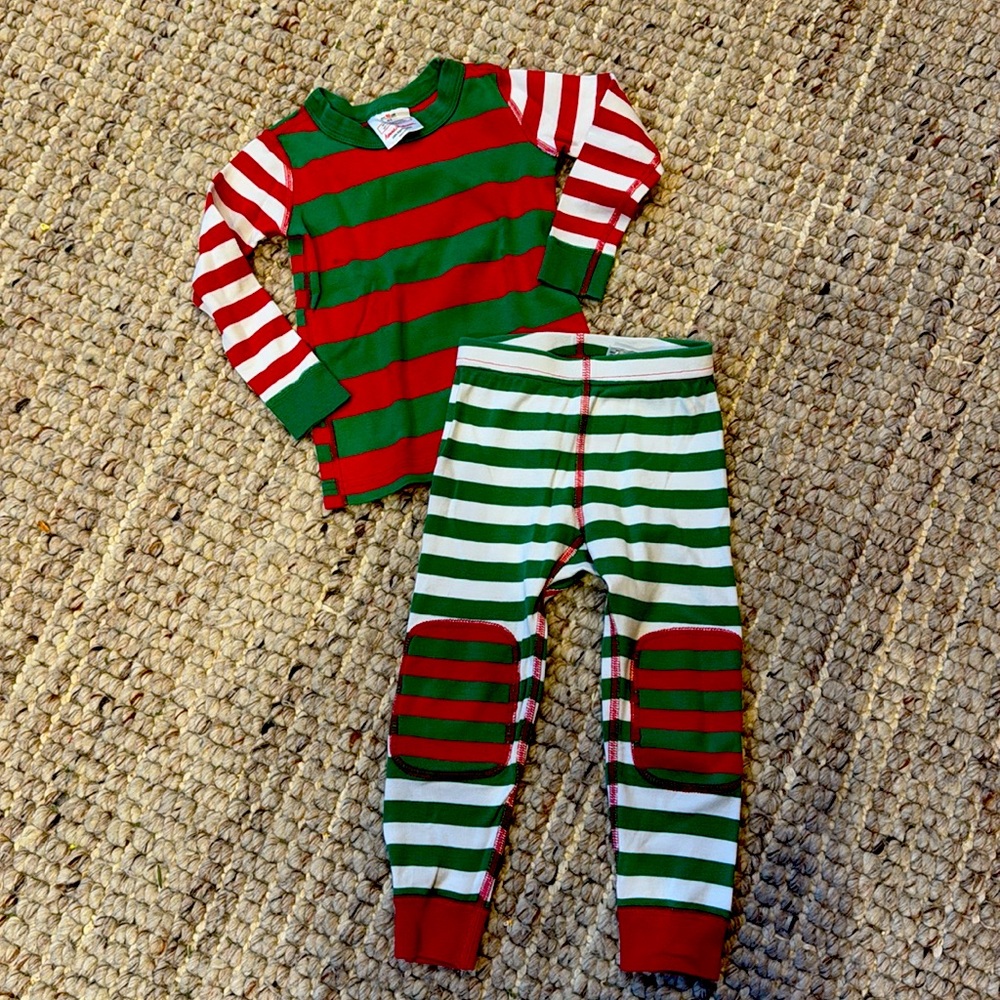Hanna Andersson 3T striped Christmas pajamas